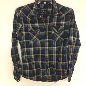 Men's AE PLAID Western POPLIN BUTTON-DOWN SHIRT M